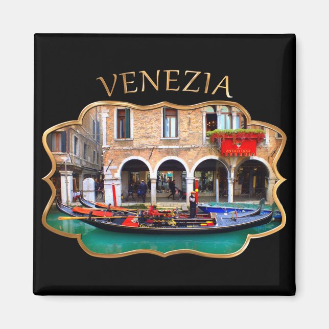 Gondolier in Cannaregio Magnet (Front)