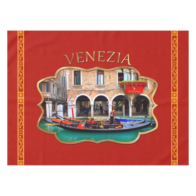 Gondolier in Cannaregio Tablecloth (Front (Horizontal))