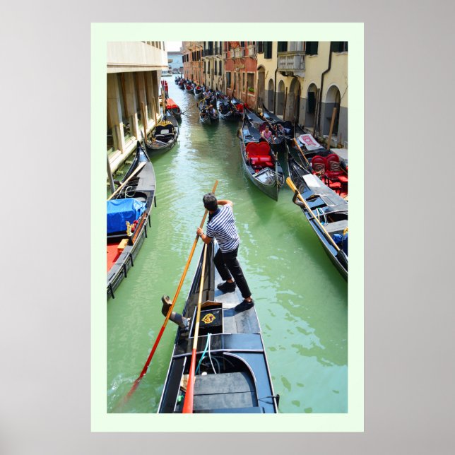 Gondolier in Venice Poster (Front)