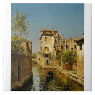 Gondolier on a Venetian Canal Tile
