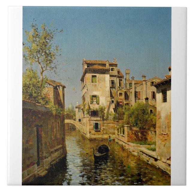 Gondolier on a Venetian Canal Tile (Front)