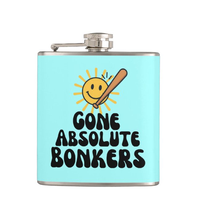 Gone Absolute Bonkers Meme Hip Flask (Front)