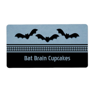 Gone Batty Halloween Baking Labels, Light Blue