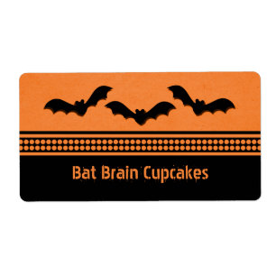 Gone Batty Halloween Baking Labels, Orange