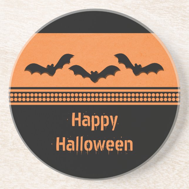 Gone Batty Halloween Coaster, Orange Coaster (Front)