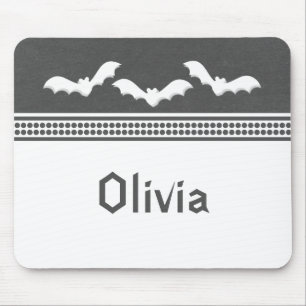 Gone Batty Halloween Mousepad, Dark Grey Mouse Mat