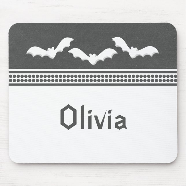 Gone Batty Halloween Mousepad, Dark Grey Mouse Mat (Front)