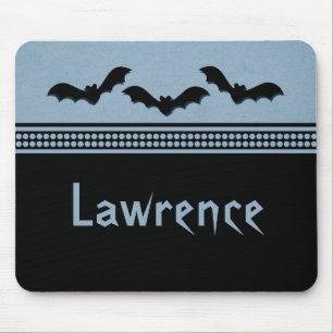 Gone Batty Halloween Mousepad, Light Blue Mouse Mat