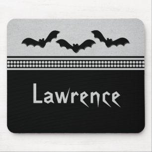 Gone Batty Halloween Mousepad, Light Gray Mouse Mat