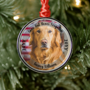 Gone But Never Forgetten Pet Memorial Photo  Metal Tree Decoration