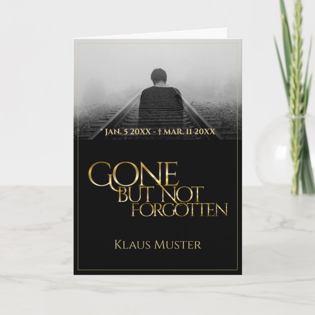 Gone but Not Forgotten - Dark Gold Card (Front)