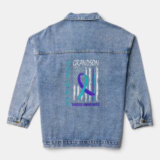 Gone But Not Forgotten Grandson Suicide Awareness  Denim Jacket