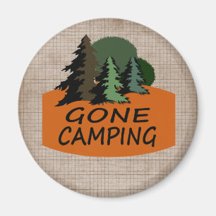Gone Camping Camper Logo Magnet