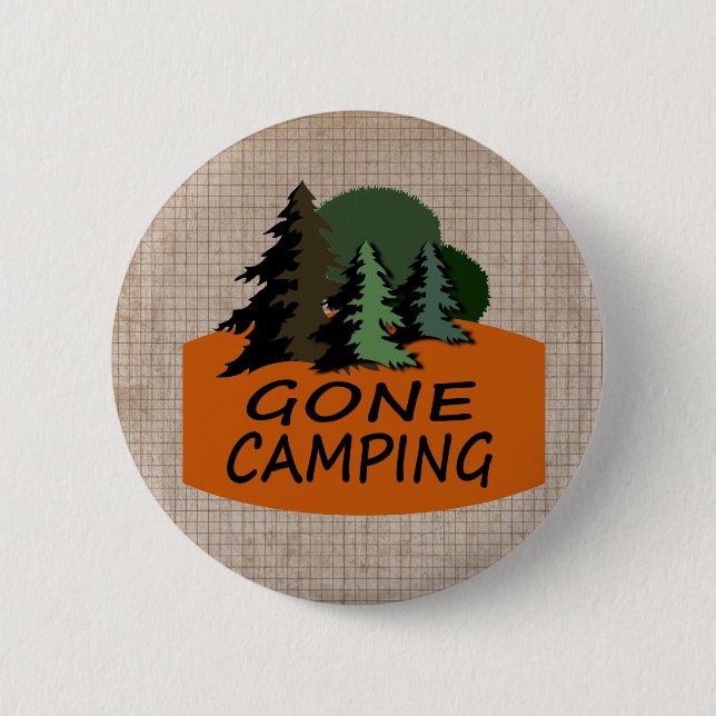 Gone Camping Outdoor Sports 6 Cm Round Badge (Front)