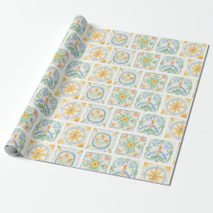 Gone Coastal Amalfi Tile Wrapping Paper
