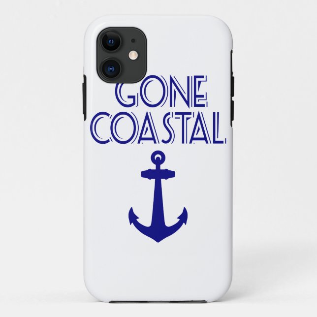 Gone Coastal Navy Blue Anchor Case-Mate iPhone Case (Back)