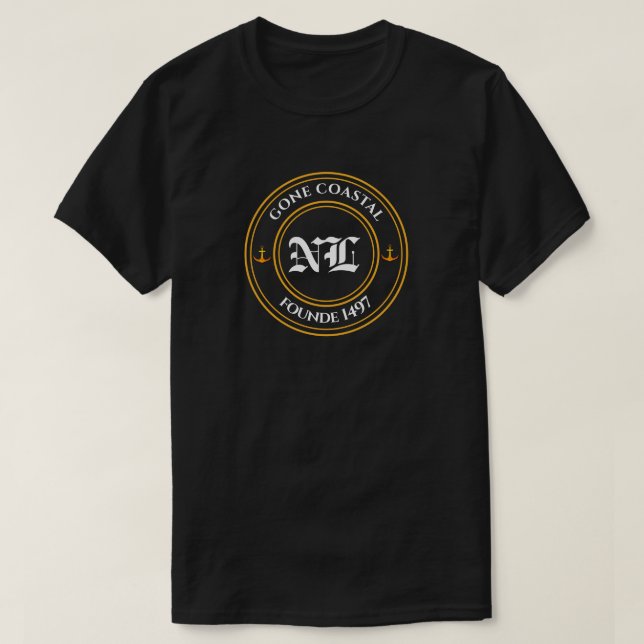 Gone Coastal NL Founde 1497 Newfoundland T-Shirt (Design Front)