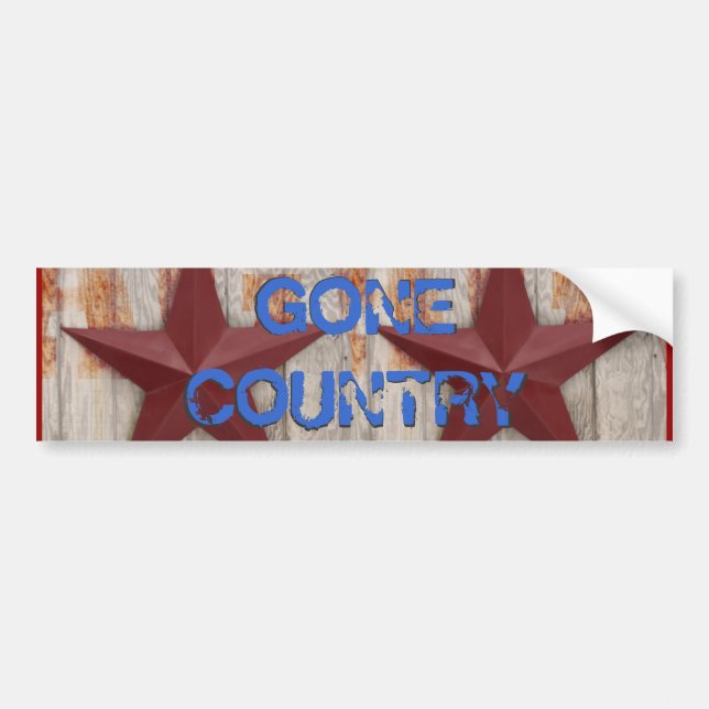 Gone Country Red Star Barn Wall Bumper Sticker (Front)