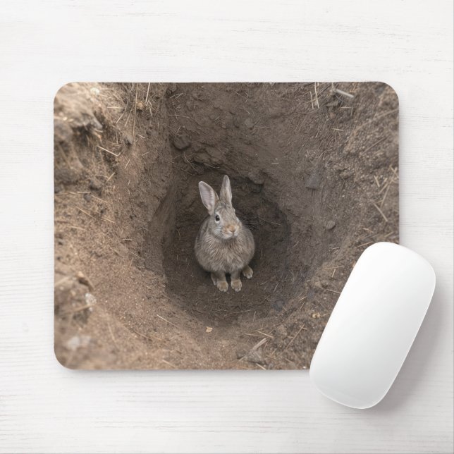 Gone Down the Rabbit Hole Mouse Mat (With Mouse)