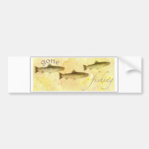 GONE FISHER TROUT BUMPER STICKER