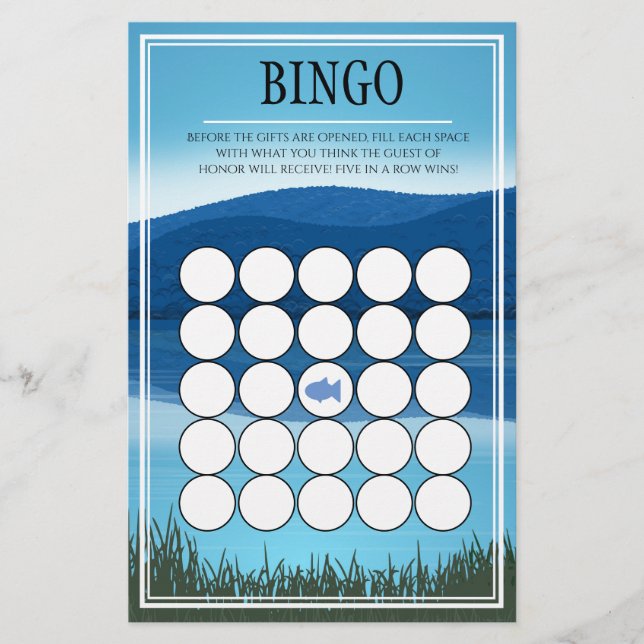 Gone Fishin' Baby Shower Bingo (Front)