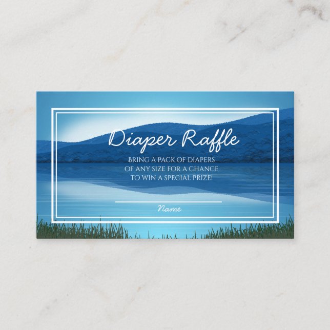 Gone Fishin' Baby Shower Diaper Raffle Enclosure Card (Front)