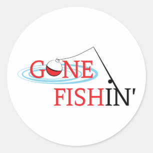 Gone Fishin Classic Round Sticker