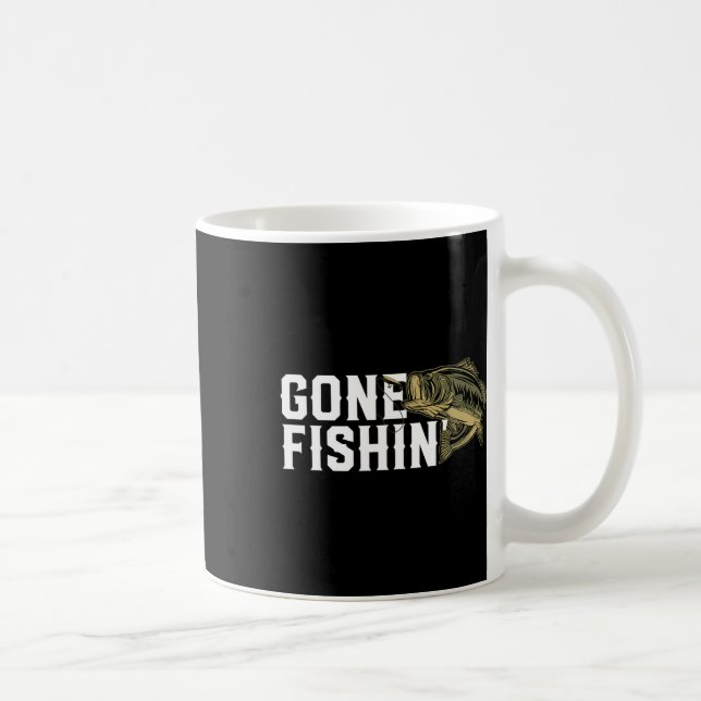 Gone Fishin Funny Largemouth B Fishing Gift For Fi Coffee Mug (Right)