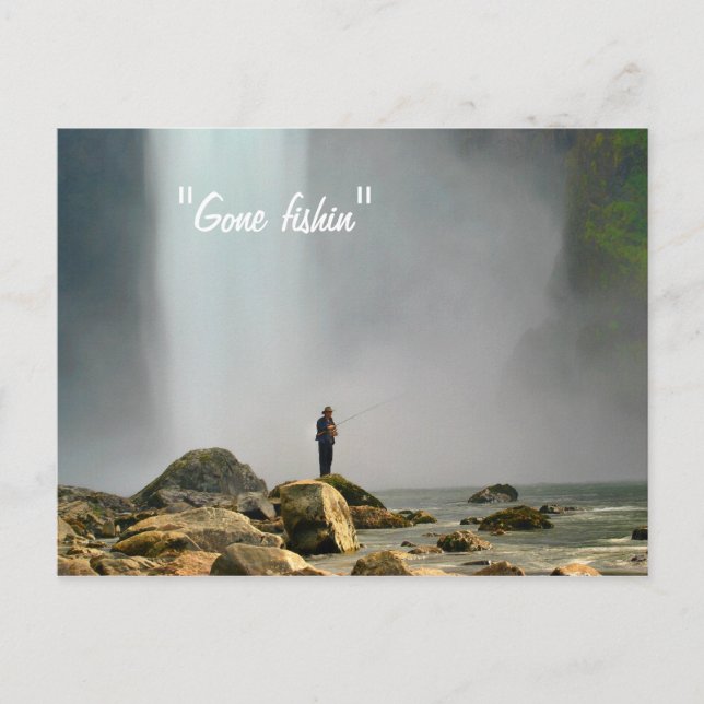 Gone fishin' postcard (Front)