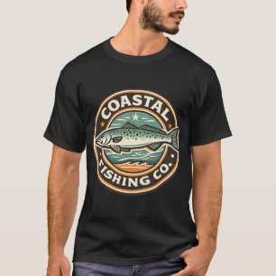 Gone Fishin Retro Angler on Wooden Pier T-Shirt