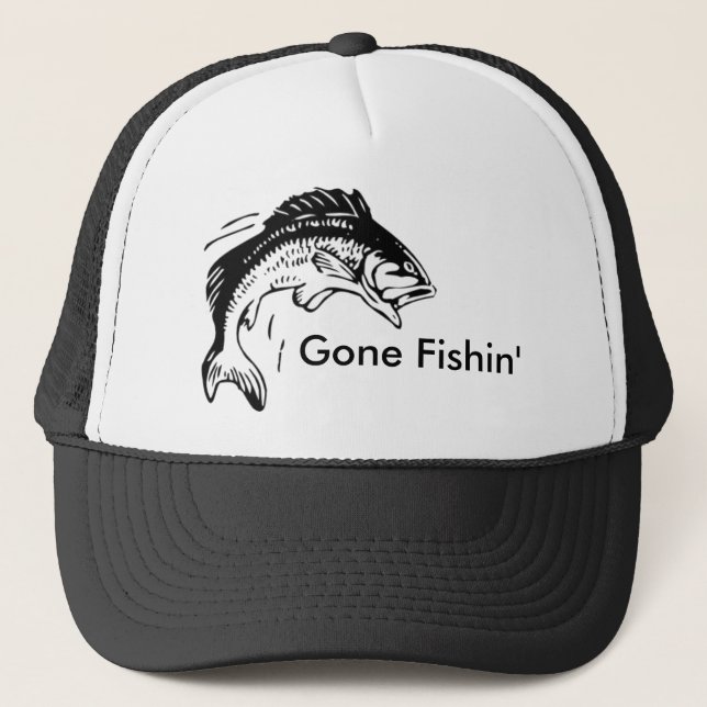 Gone Fishin' Trucker Hat (Front)