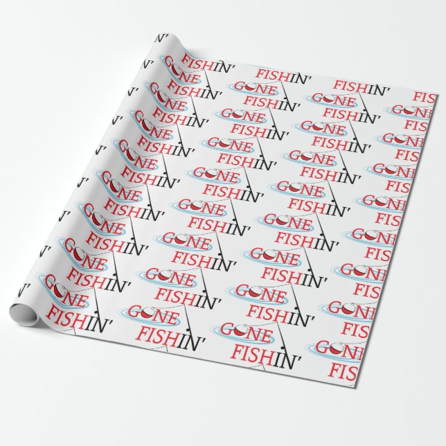 Gone Fishin Wrapping Paper (Unrolled)