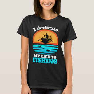 Gone Fishin’ Don’t Wait Up – Retro Sunset Fi T-Shirt