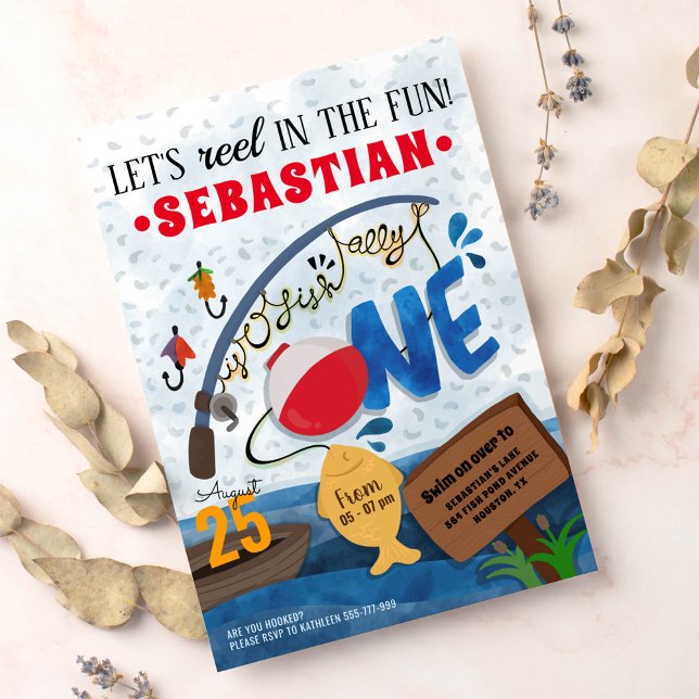 gone fishing 1st birthday party invitations (Creator Uploaded)