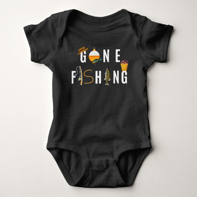 Gone Fishing Baby Bodysuit (Front)