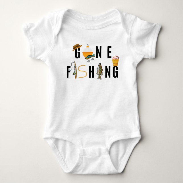 Gone Fishing Baby Bodysuit (Front)