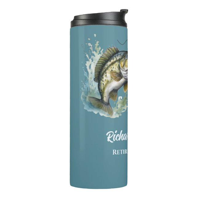 Gone Fishing Big Fish Retired Fisherman Gift Thermal Tumbler (Rotated Left)