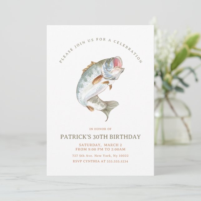 Gone Fishing Birthday Invitation (Standing Front)