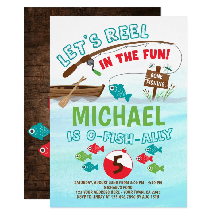 Gone Fishing Birthday Invitation | Zazzle.co.uk