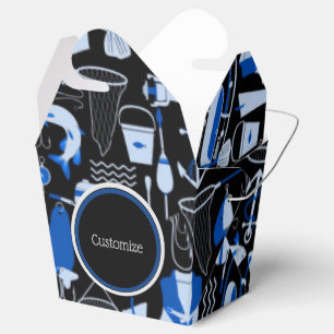 Gone Fishing Blue Pattern Take-Out Favour Box