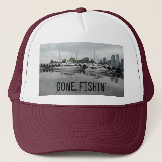 Gone Fishing Boats Trucker Hat (Front)