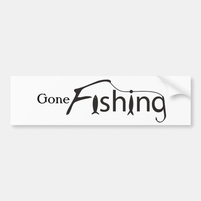 Gone Fishing Bumper Sticker (Front)