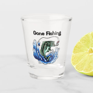 Gone Fishing Can Cooler Shot Glass
