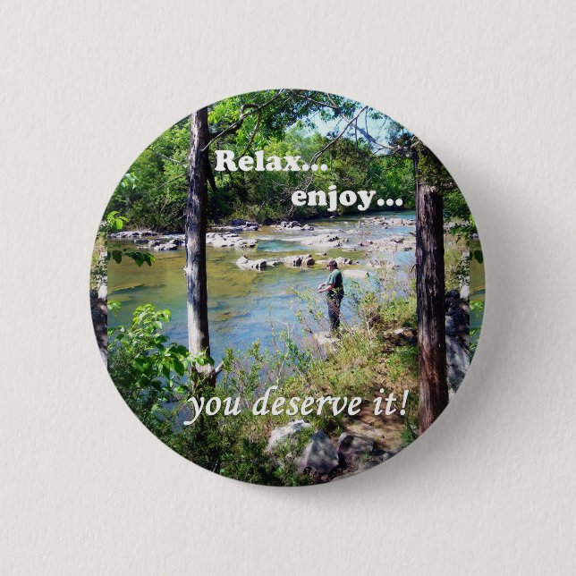 Gone Fishing Card 6 Cm Round Badge (Front)