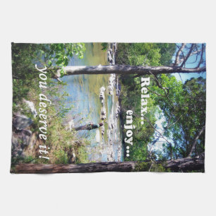 Gone Fishing Card Tea Towel