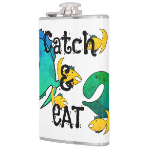 Gone fishing Catch and Eat Hip Flask