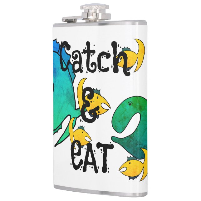 Gone fishing Catch and Eat Hip Flask (Left)