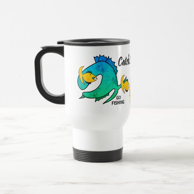 Gone fishing Catch and Eat Travel Mug (Left)