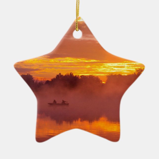 Gone Fishing Ceramic Tree Decoration (Front)