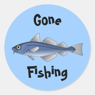 Gone Fishing Classic Round Sticker